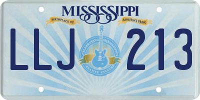 MS license plate LLJ213