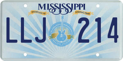 MS license plate LLJ214
