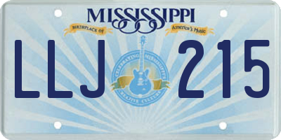 MS license plate LLJ215