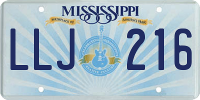 MS license plate LLJ216