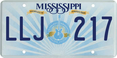 MS license plate LLJ217