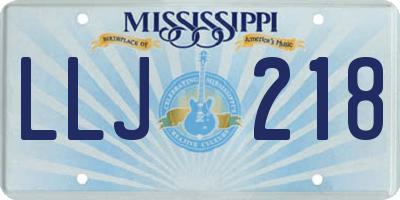 MS license plate LLJ218