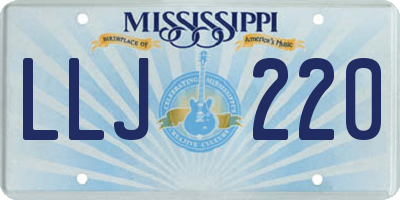 MS license plate LLJ220