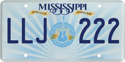 MS license plate LLJ222