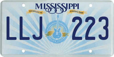 MS license plate LLJ223