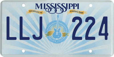 MS license plate LLJ224
