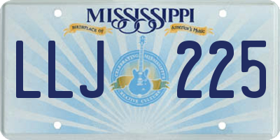 MS license plate LLJ225