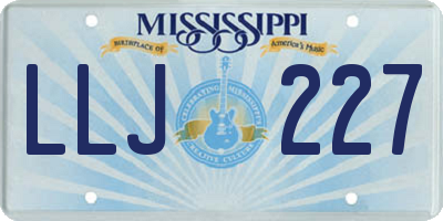 MS license plate LLJ227