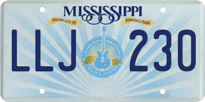 MS license plate LLJ230