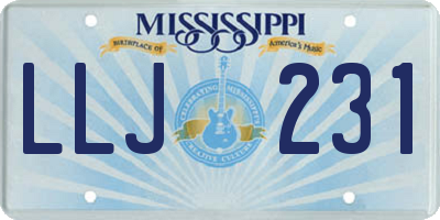 MS license plate LLJ231