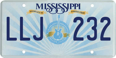MS license plate LLJ232