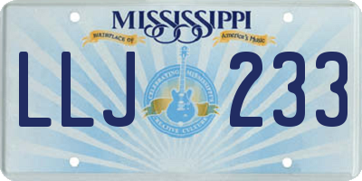 MS license plate LLJ233