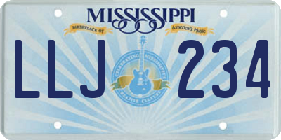 MS license plate LLJ234
