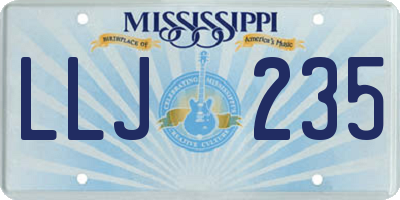 MS license plate LLJ235