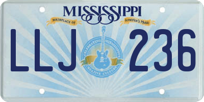 MS license plate LLJ236
