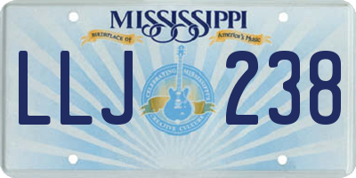 MS license plate LLJ238