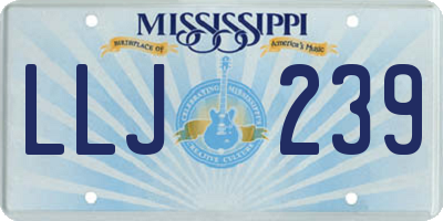 MS license plate LLJ239