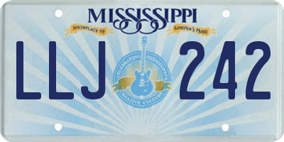 MS license plate LLJ242