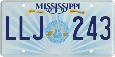 MS license plate LLJ243