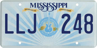 MS license plate LLJ248