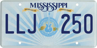 MS license plate LLJ250