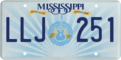 MS license plate LLJ251