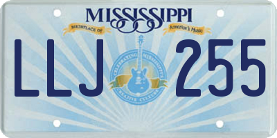 MS license plate LLJ255