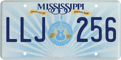 MS license plate LLJ256