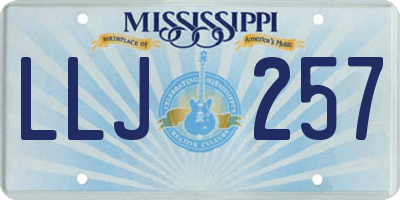 MS license plate LLJ257
