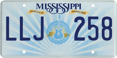MS license plate LLJ258