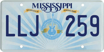MS license plate LLJ259