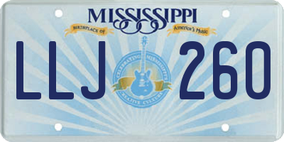 MS license plate LLJ260