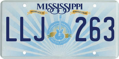 MS license plate LLJ263