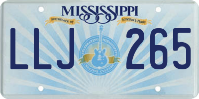 MS license plate LLJ265