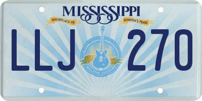 MS license plate LLJ270