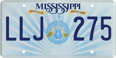 MS license plate LLJ275