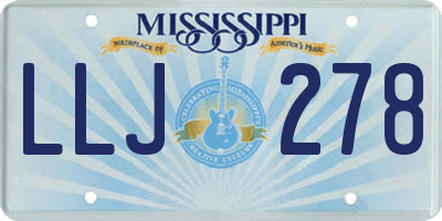 MS license plate LLJ278