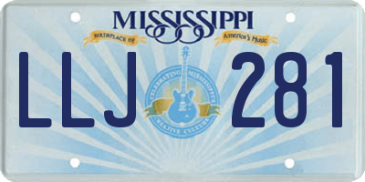 MS license plate LLJ281