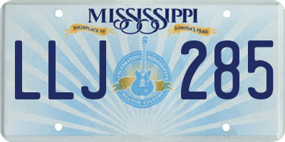 MS license plate LLJ285