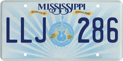 MS license plate LLJ286