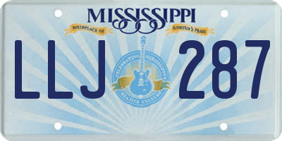 MS license plate LLJ287