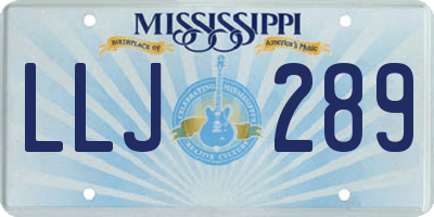 MS license plate LLJ289
