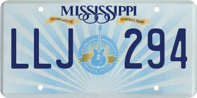 MS license plate LLJ294