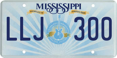 MS license plate LLJ300