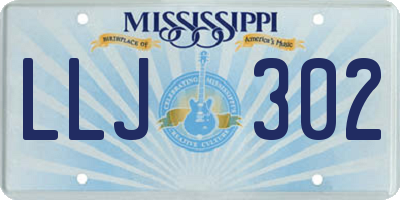 MS license plate LLJ302