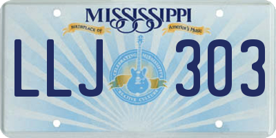 MS license plate LLJ303