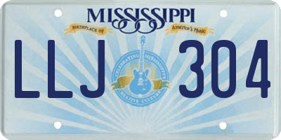MS license plate LLJ304