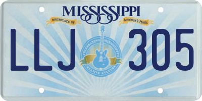MS license plate LLJ305