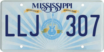MS license plate LLJ307