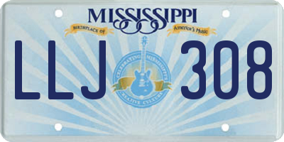 MS license plate LLJ308